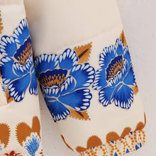 Load image into Gallery viewer, BLUE FLOWER PRINT ZIP-UP QUILTED JACKET
