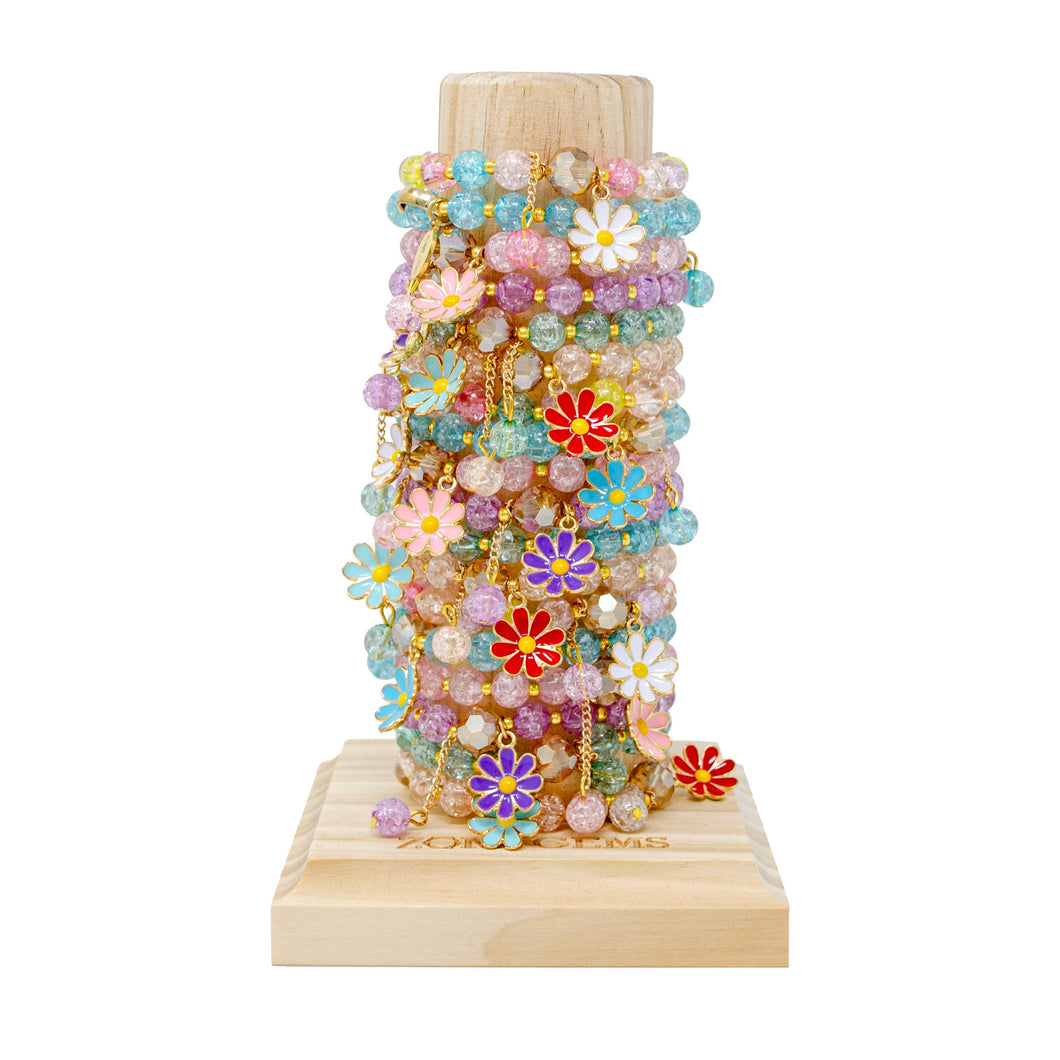 Daisy Crystal Bead Bracelet Tower