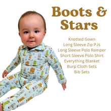 Load image into Gallery viewer, Cowboy Boots &amp; Stars LS Polo Romper
