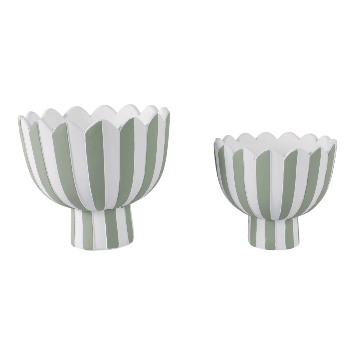 Ceramic Scalloped Striped Planters