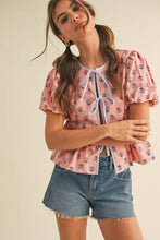 Load image into Gallery viewer, Cutie Floral Tie Front Top
