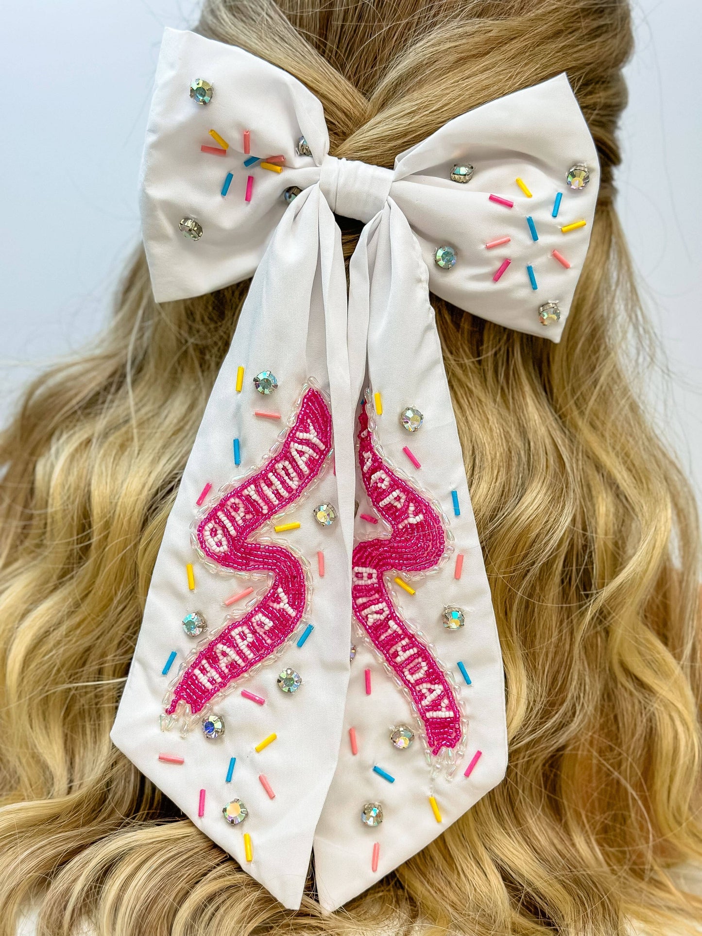 Happy Birthday Bow Hair Clip