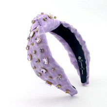 Load image into Gallery viewer, Lavender Textured Headband with Crystal
