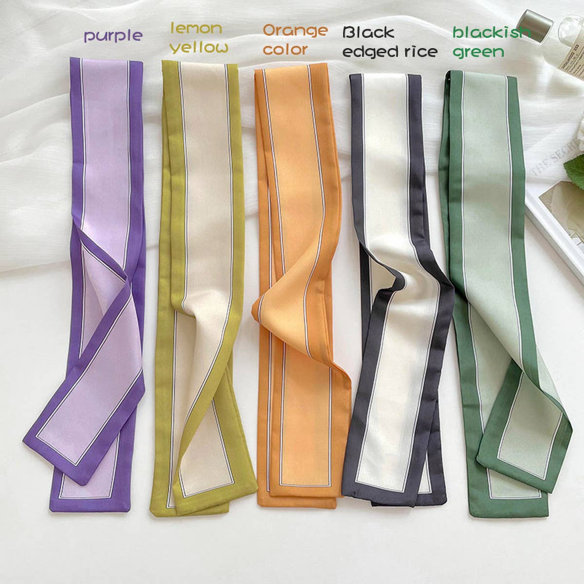 Long Thin Ribbon Scarf – Ponytail, Neck, or Purse