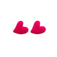 Load image into Gallery viewer, Chunky Heart Valentine Earrings: Metallic Light Pink
