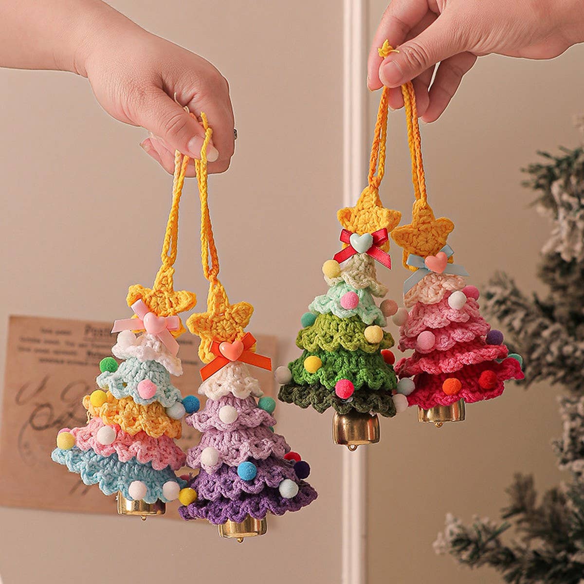 Plush Christmas Ornament Knitted Tree Hanging