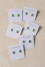 Load image into Gallery viewer, Turquoise and Pearl Oval Stud Earrings
