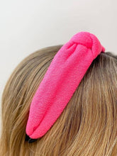 Load image into Gallery viewer, Neon Terry Knotted Headbands - Pink
