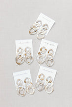 Load image into Gallery viewer, Cream Lucite Chain Statement Drop Earrings
