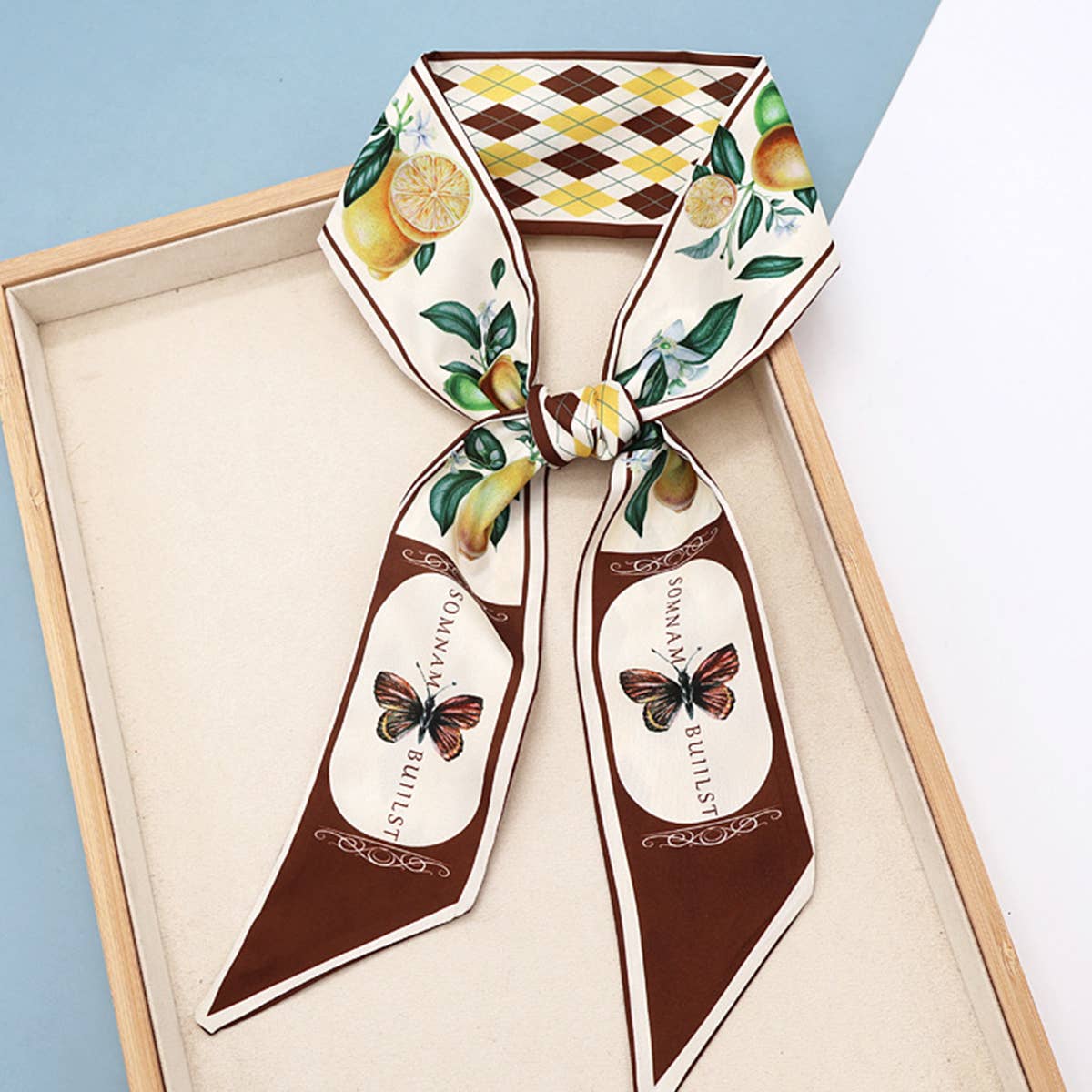 Fruit Print Twilly Scarf – Hair Tie & Bag Ribbon