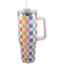 Load image into Gallery viewer, Multicolored Checkered Coffee Tumbler Cup: Multi Checker
