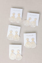 Load image into Gallery viewer, White Tortoise Statement Shell Earrings
