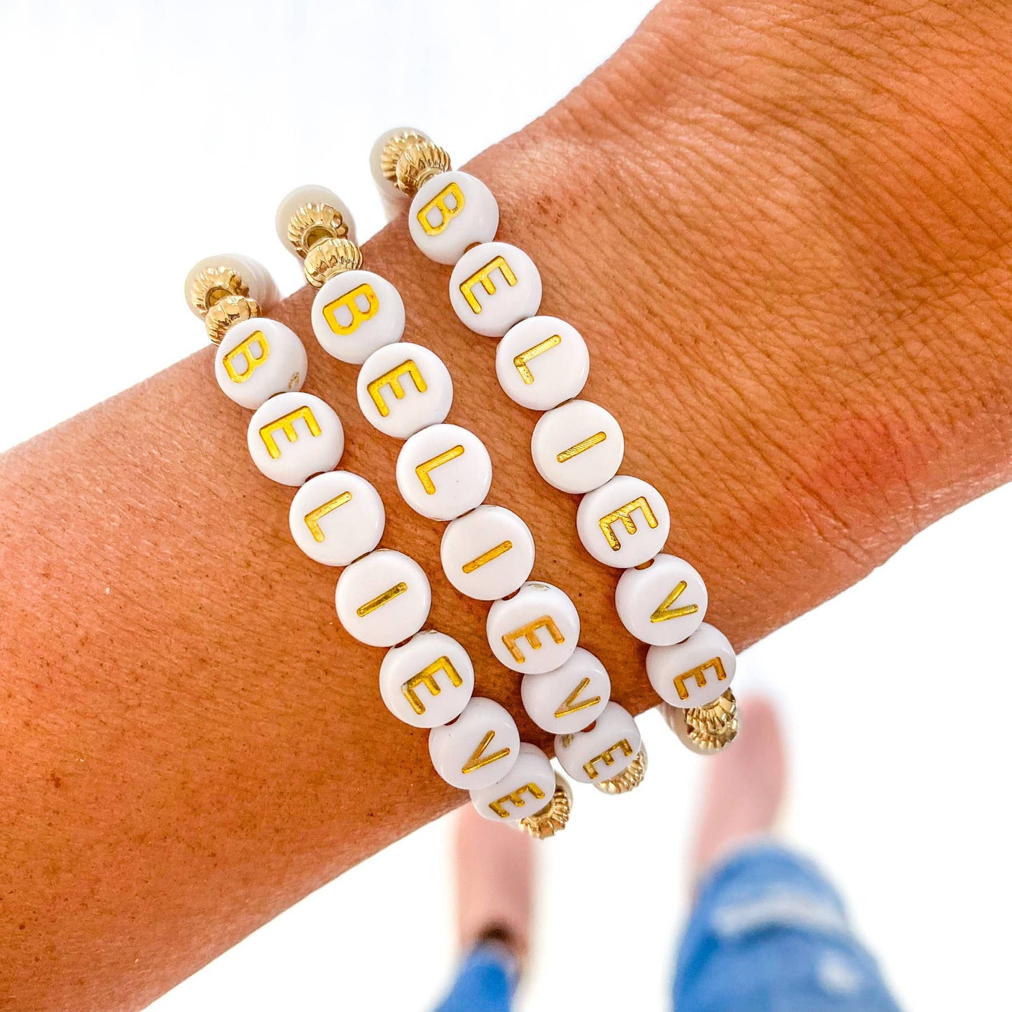 Valentine word Heishi Bracelets: Blush-Love