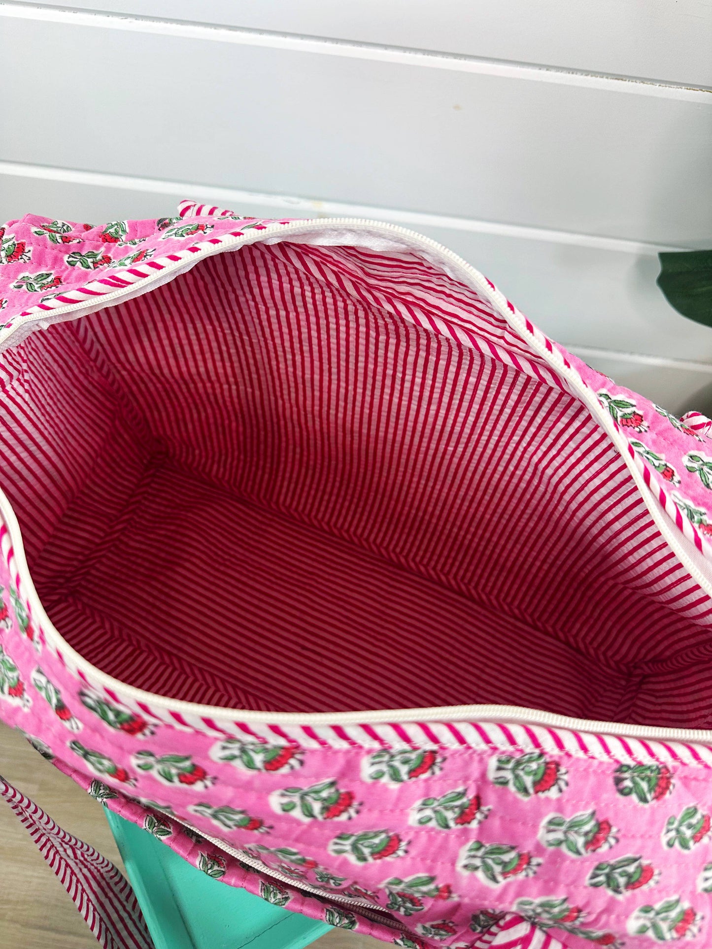 Quilted Duffle Bags | Block Print | Weekender Bag | Floral