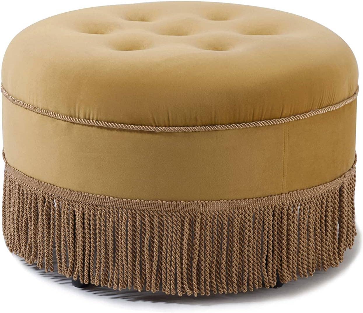 Yolanda 24" Round Upholstered Accent Ottoman