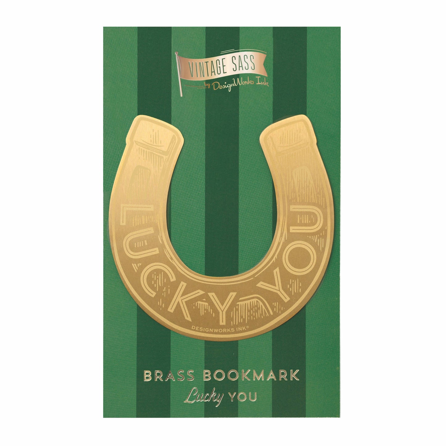 VINTAGE SASS BRASS BOOKMARK - LUCKY YOU