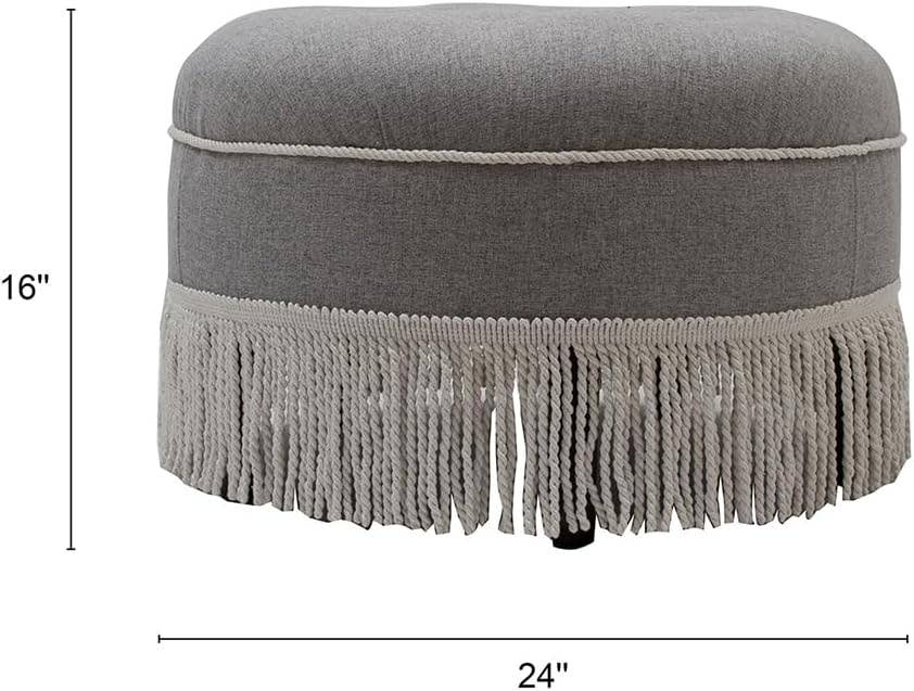 Yolanda 24" Round Upholstered Accent Ottoman