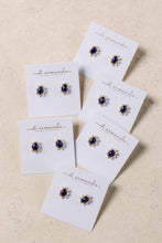 Load image into Gallery viewer, Blue Lapis and Pearl Oval Stud Earrings
