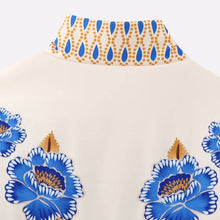 Load image into Gallery viewer, BLUE FLOWER PRINT ZIP-UP QUILTED JACKET
