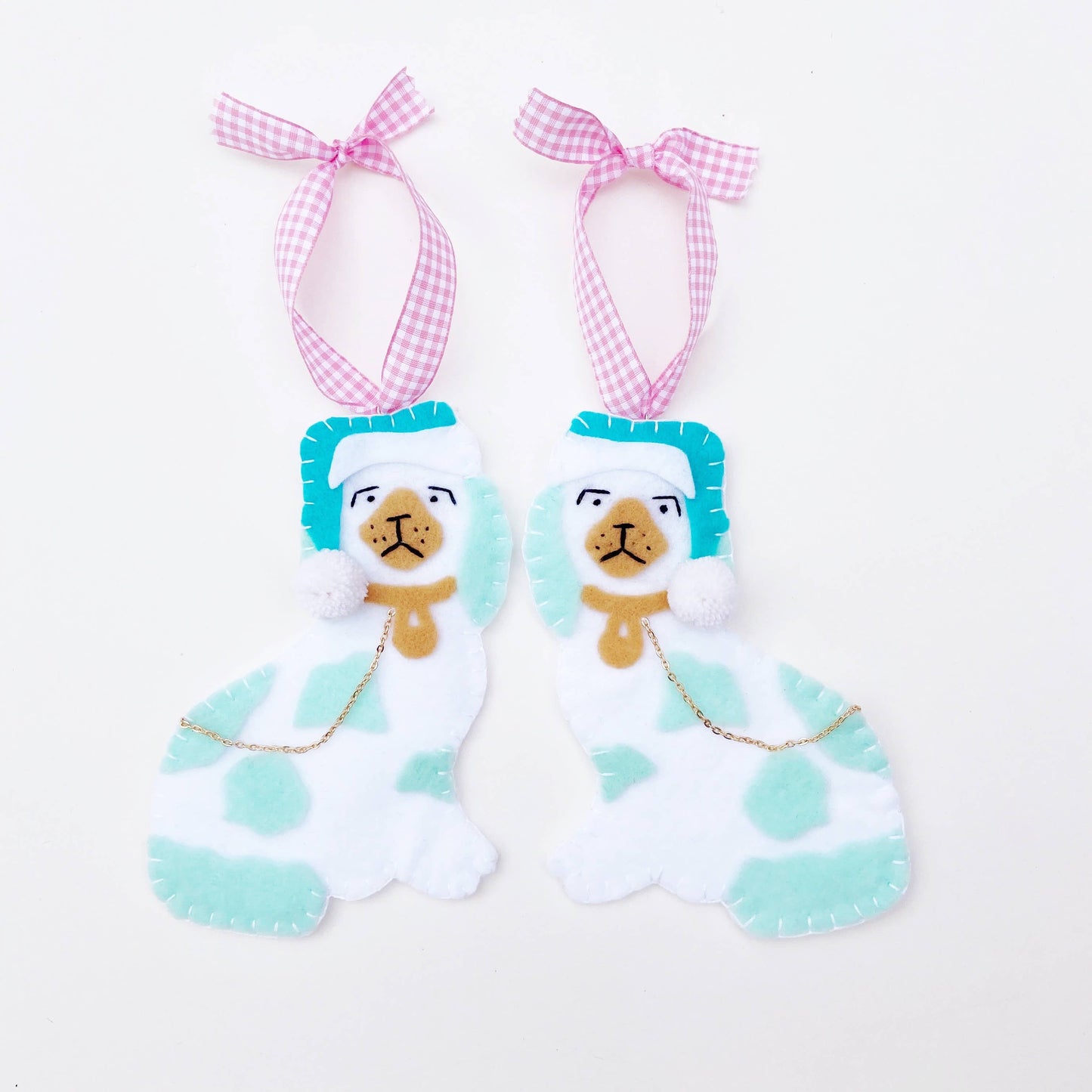 Staffordshire Dog Chinoiserie Ornament | Aqua