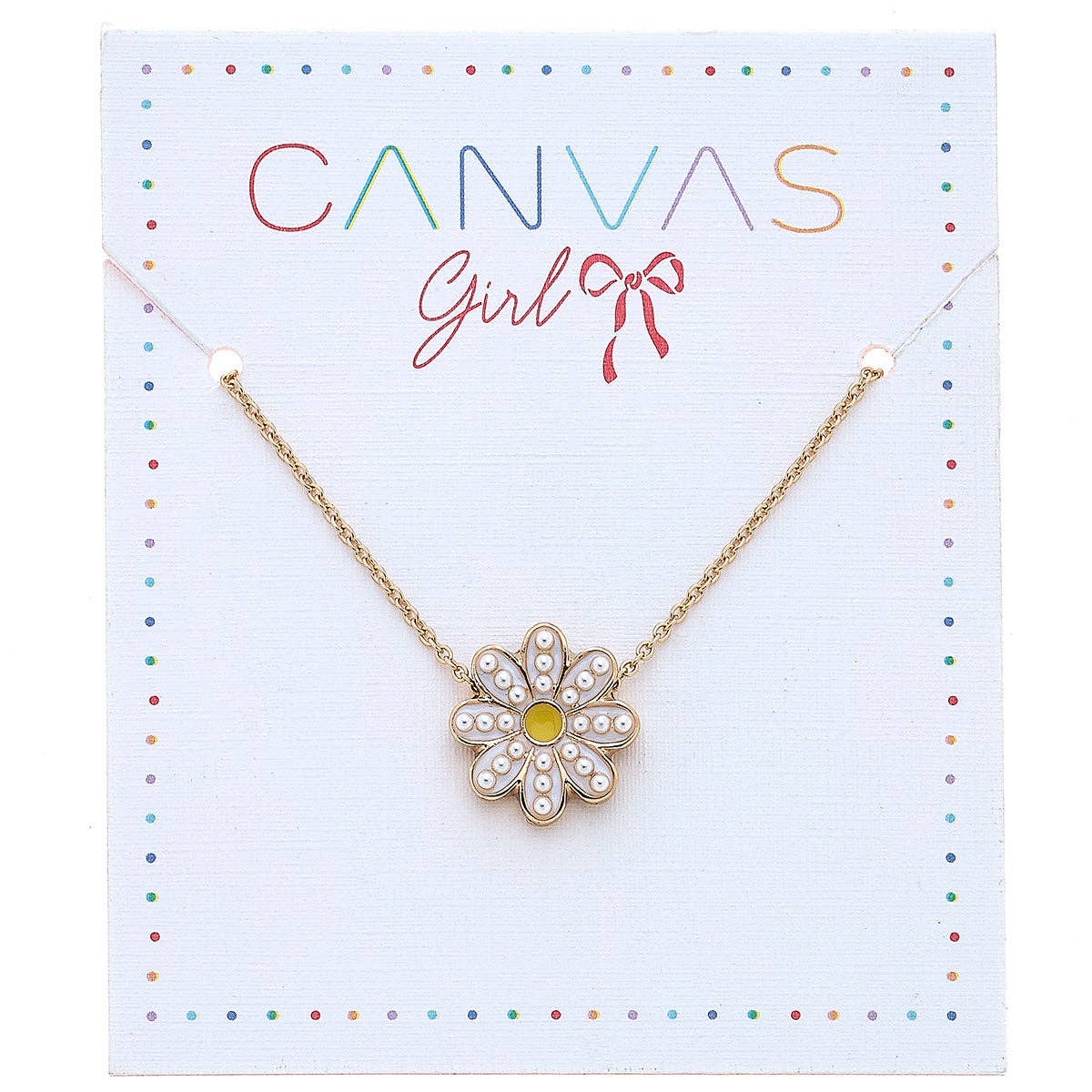 Zoey Daisy Delicate Children's Necklace in White