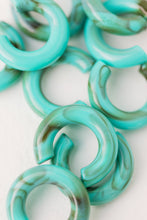 Load image into Gallery viewer, Turquoise Chunky Lucite Statement Hoop Earrings
