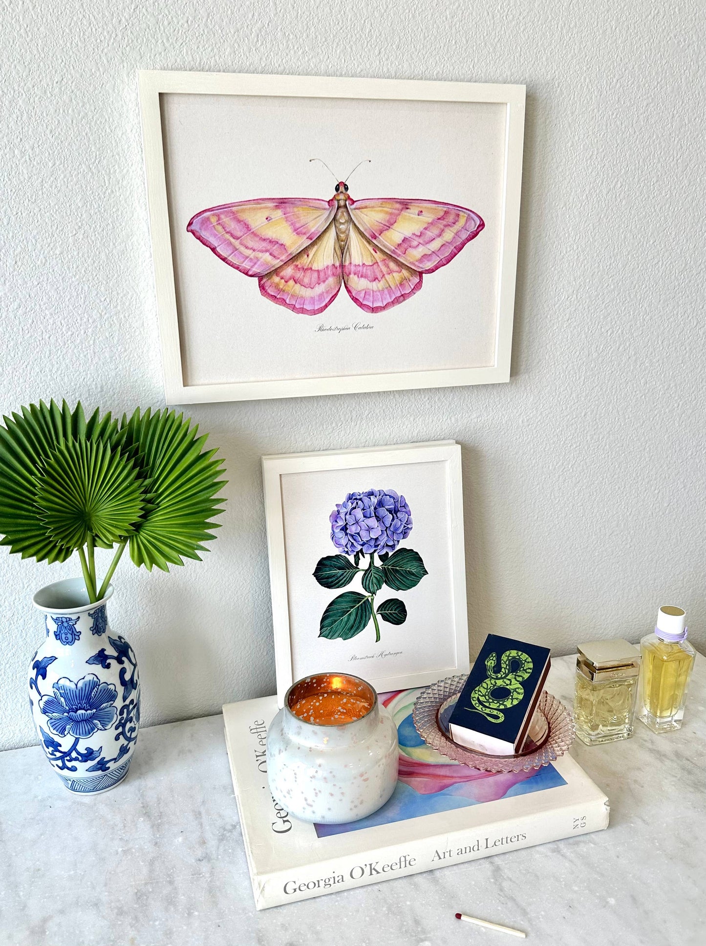 Pink Moth Vintage Art Print Nursery Wall Art Girl's Room 