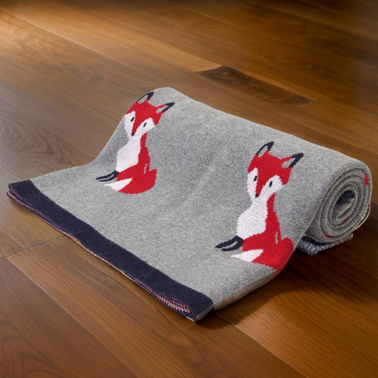 Equestrian Fox Cotton Baby Blanket