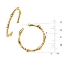 Load image into Gallery viewer, Gold Bamboo Hoop Earrings
