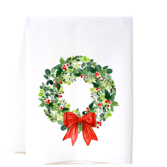 CHRISTMAS WREATH FLOUR SACK TOWEL