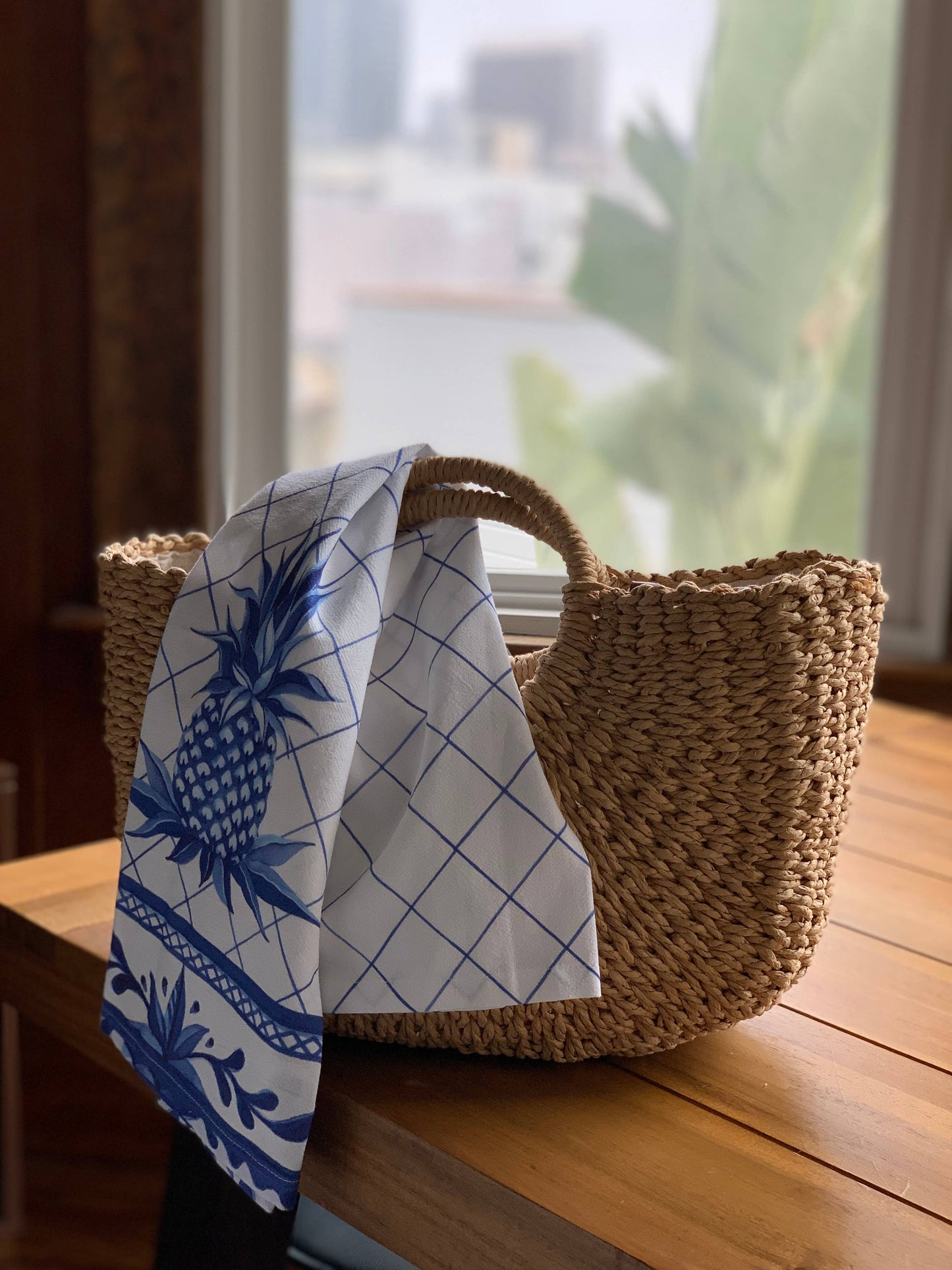 Blue Pineapple All Over Kitchen Towel