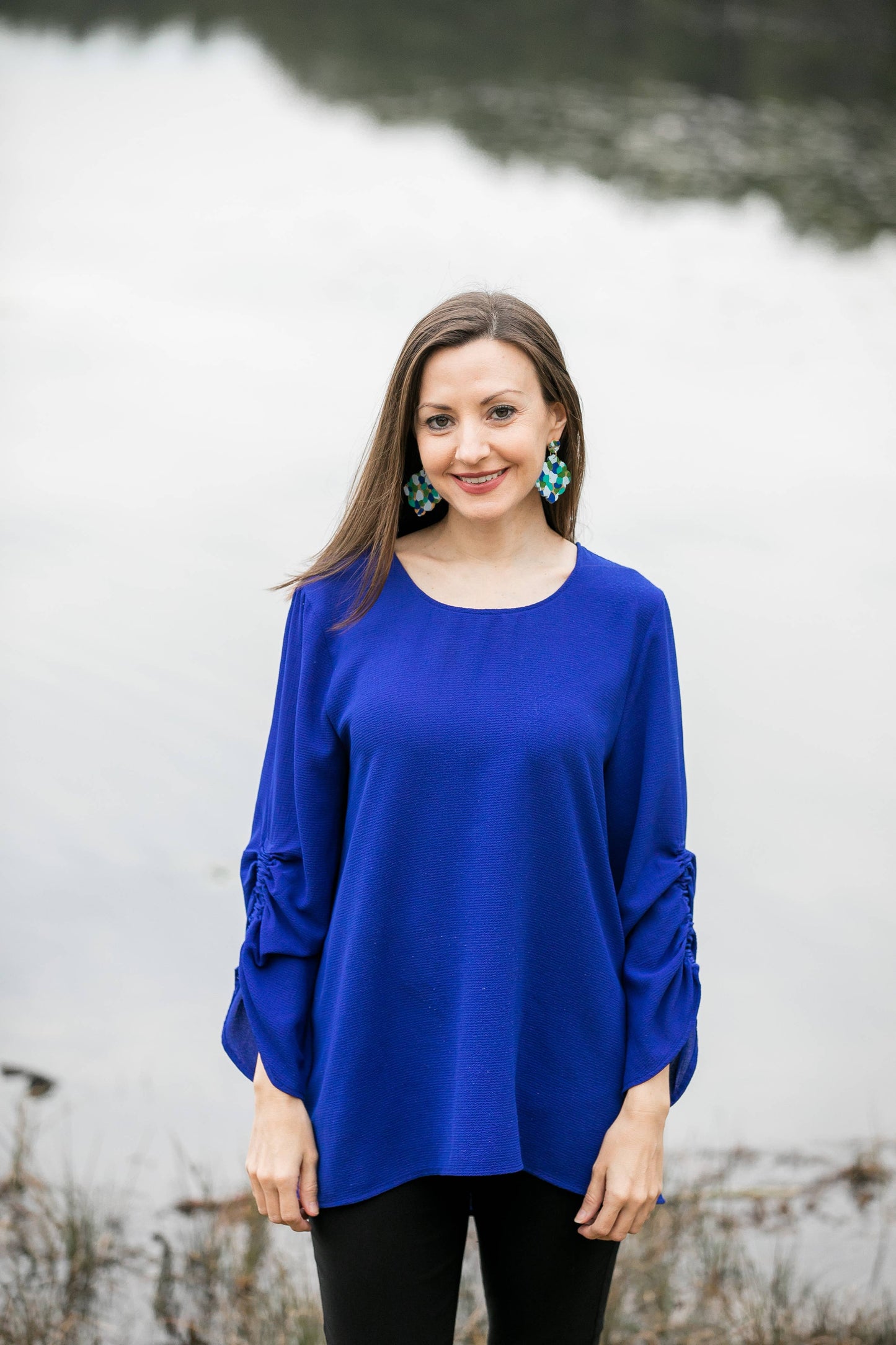 Multi-Blues Confetti Dangles