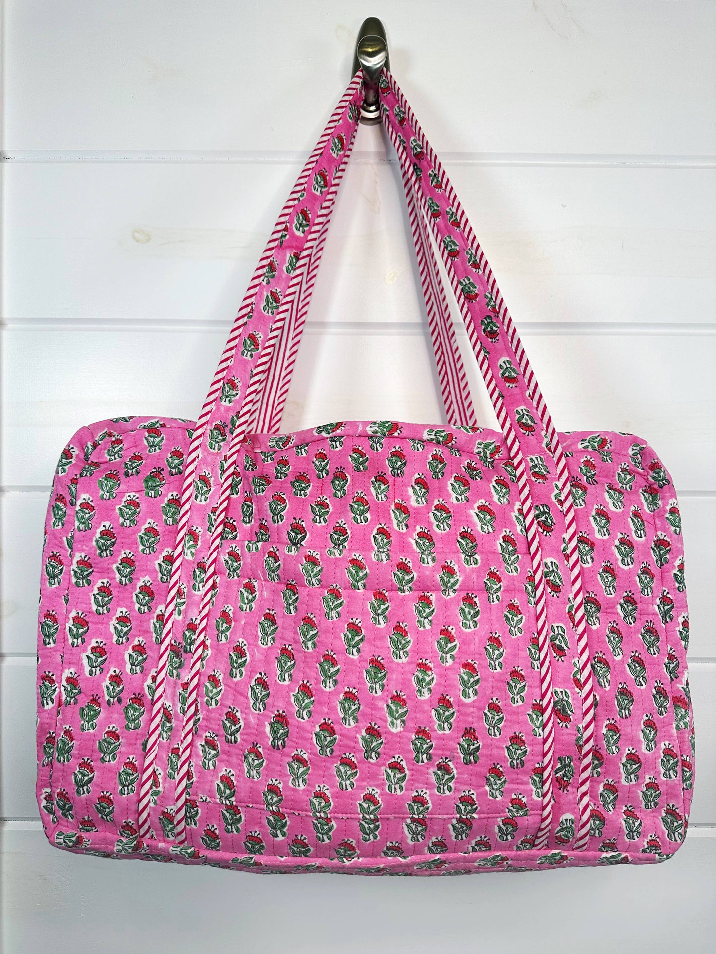 Quilted Duffle Bags | Block Print | Weekender Bag | Floral