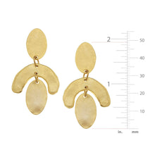 Load image into Gallery viewer, Gold Oval and Curve Contemporary Art Inspired Earrings
