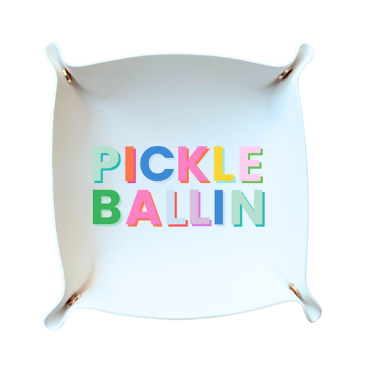 Pickleball Ballin Gift Trinket Tray