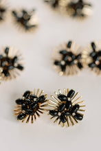 Load image into Gallery viewer, Black Sunburst Statement Stud Earrings
