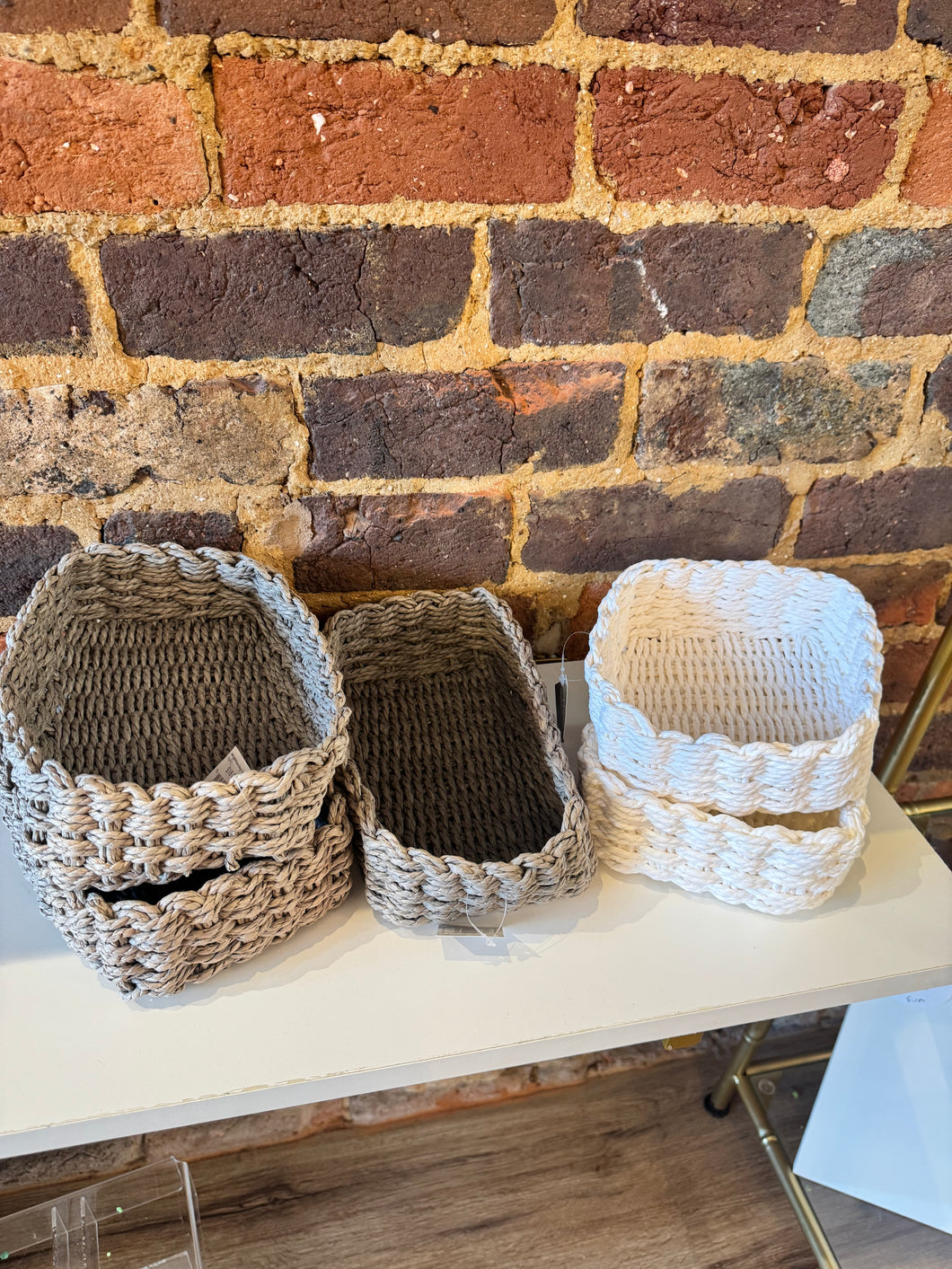 grey woven guest towel