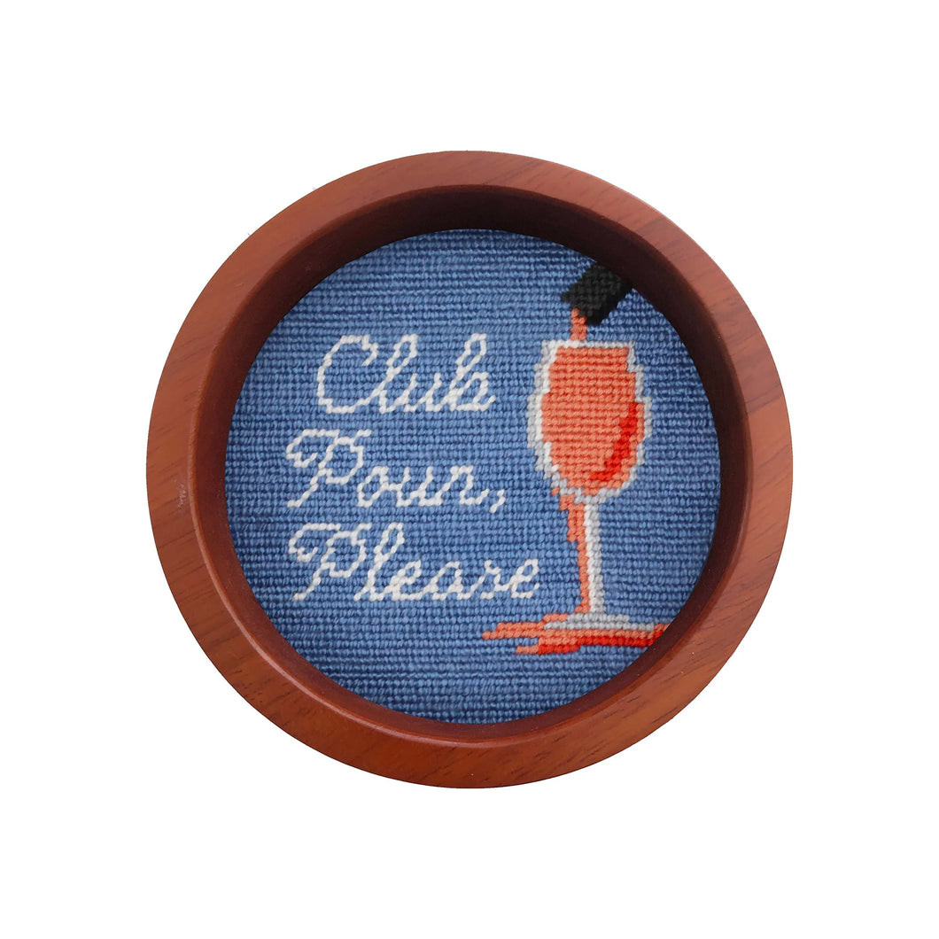 Club Pour Please Rose Wine Bottle Coaster