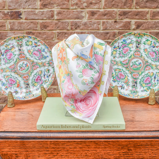 Rose Canton 100% Silk Scarf