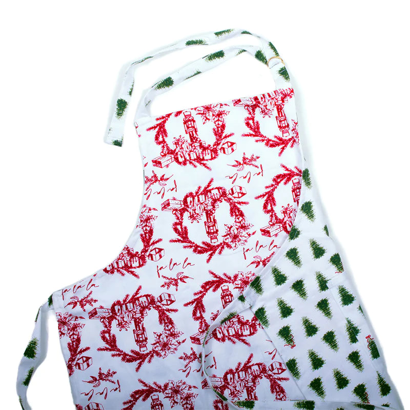 Holiday Toile Apron- Red