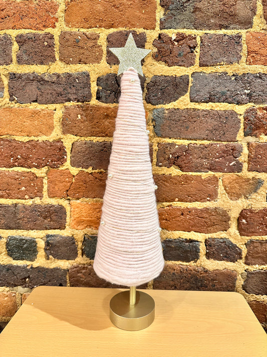 Blush Wool Christmas Tree with Gold Star