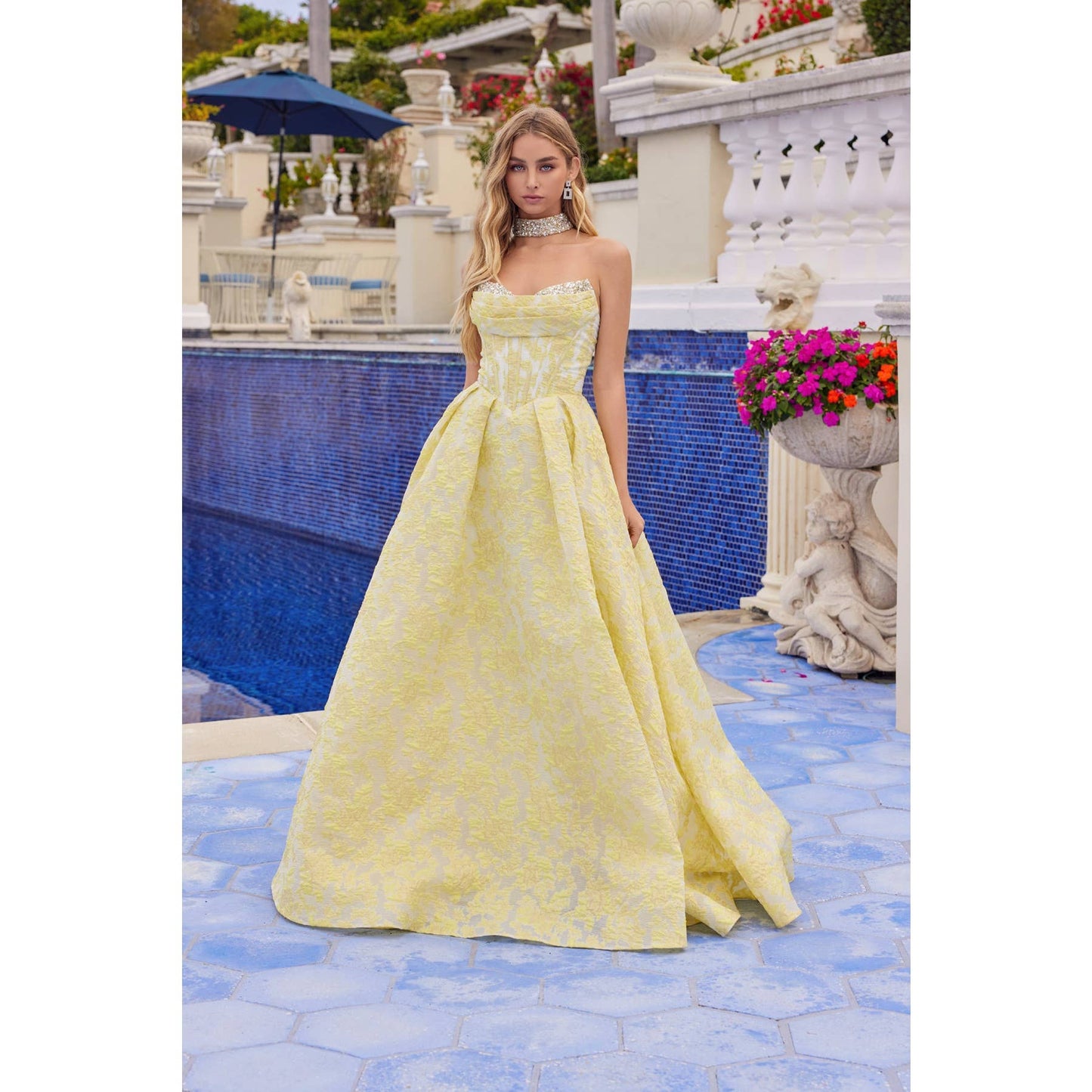 Strapless Ball Gown with Structured Corset Bodice