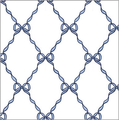 Blue Bow Lattice Gift Wrap Sheets