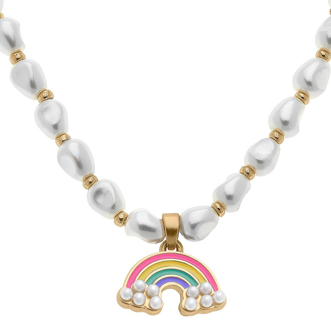 Madeleine Pearl & Rainbow Children's Necklace in Multi