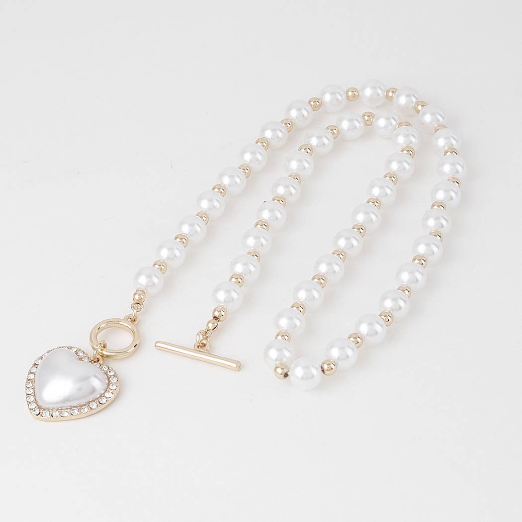 Pearl Heart Pendant Necklace