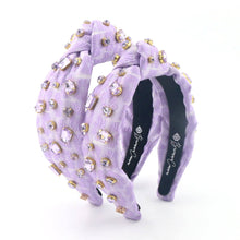 Load image into Gallery viewer, Lavender Textured Headband with Crystal
