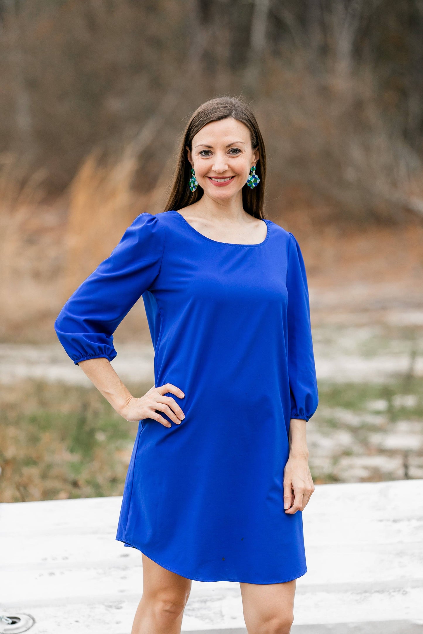 Multi-Blues Confetti Dangles