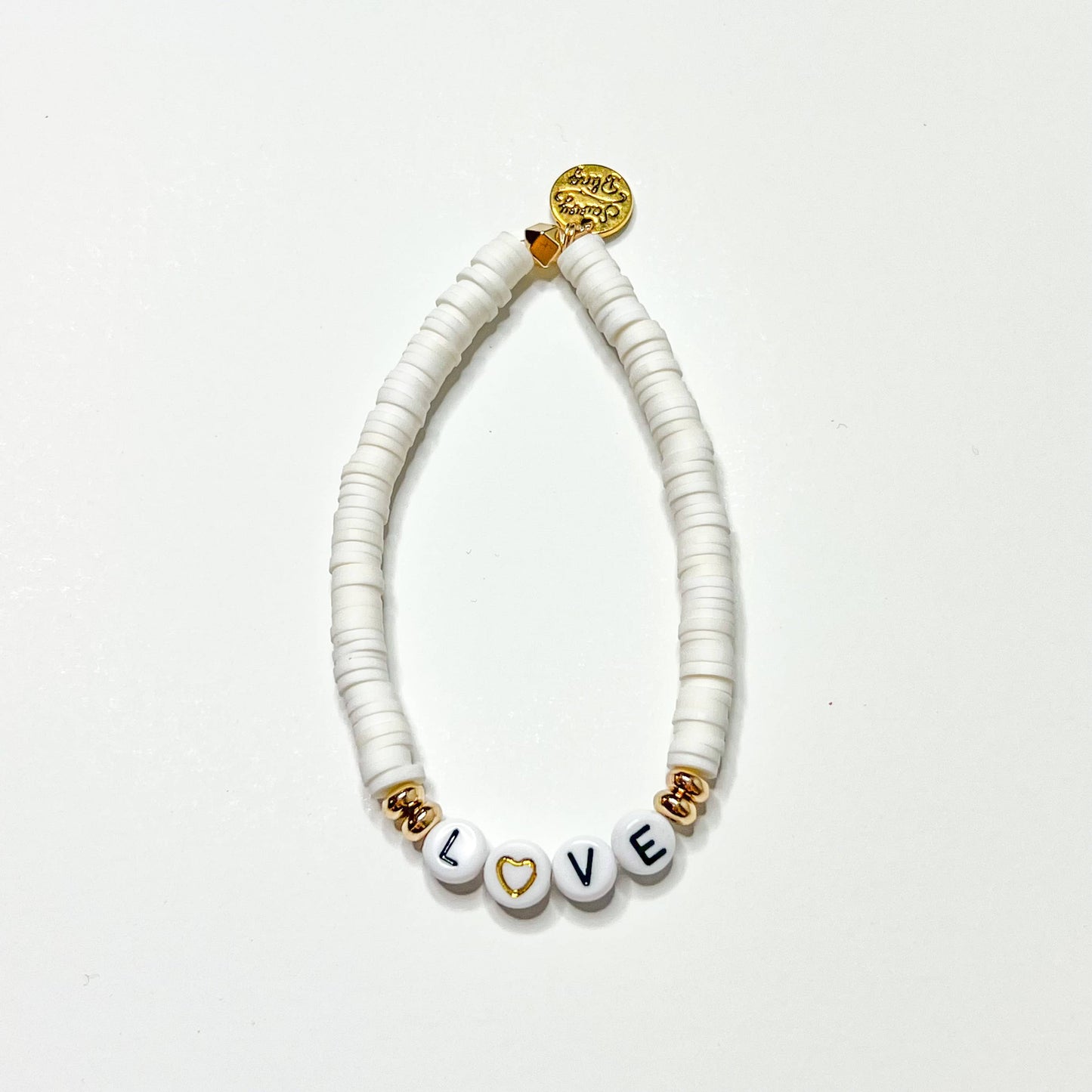 Valentine word Heishi Bracelets: Be mine