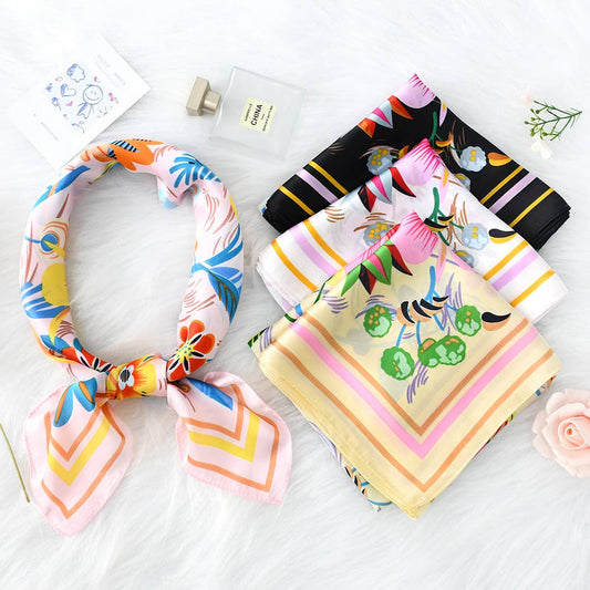 Floral Print  Scarf – Vintage Neck & Head Wrap