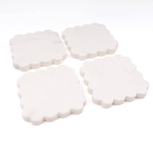 Load image into Gallery viewer, White Marble Scalloped Coaster Set
